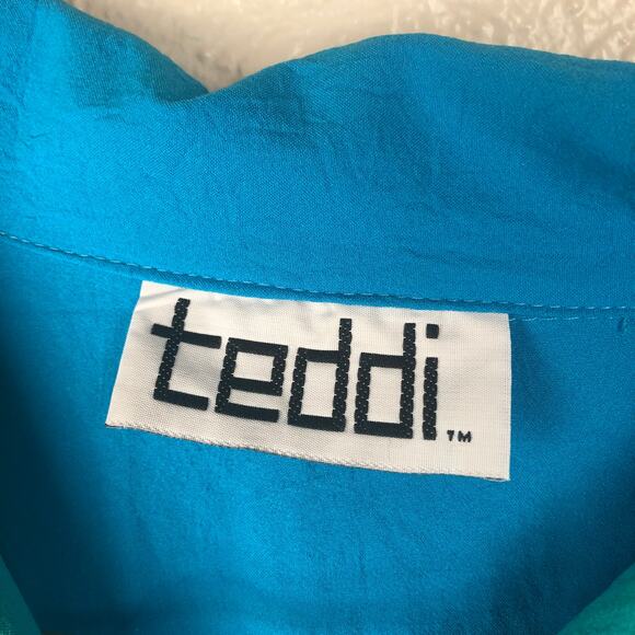 Vintage 80s Teddi Blue, Purple, Green Celestial Sun & Stars Pullover Top - Picture 5 of 9